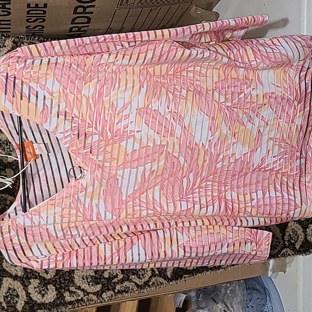 Long sleeve blouse with tank top underneath hearts of palm sz 3x